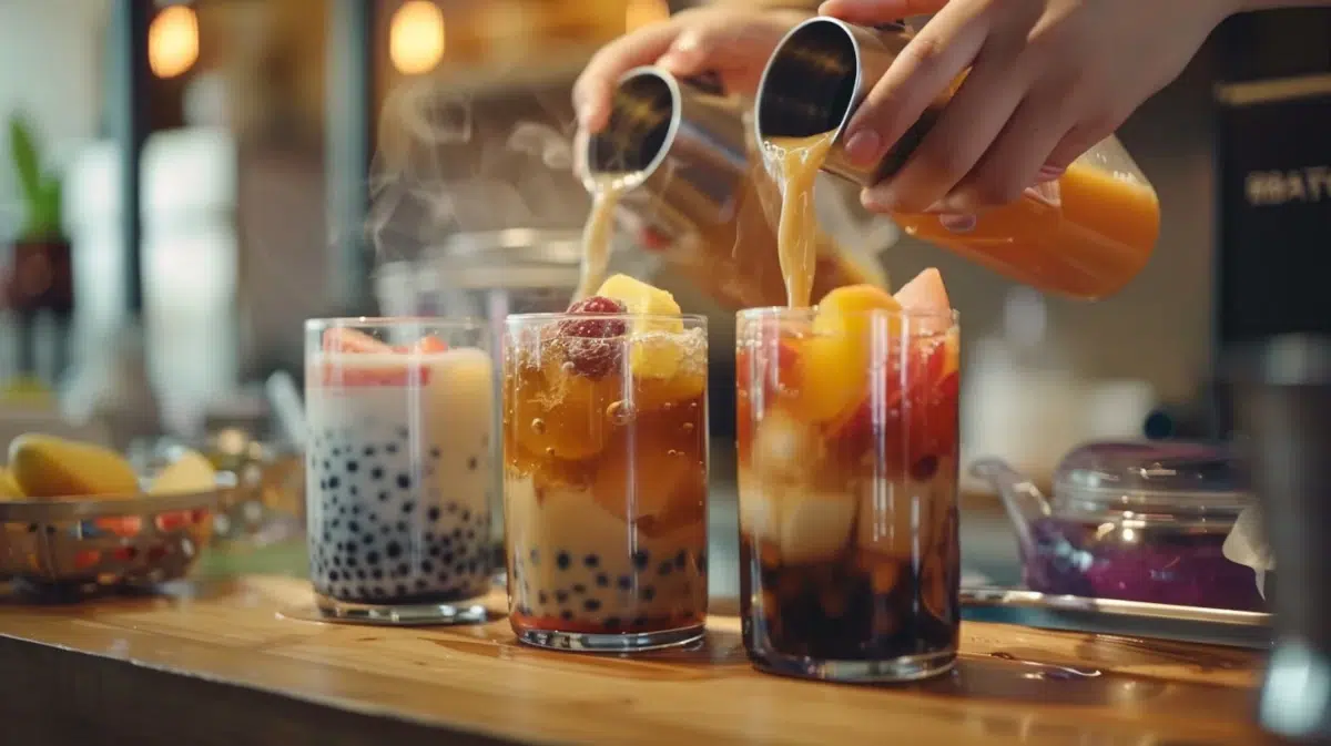 préparer bubble tea